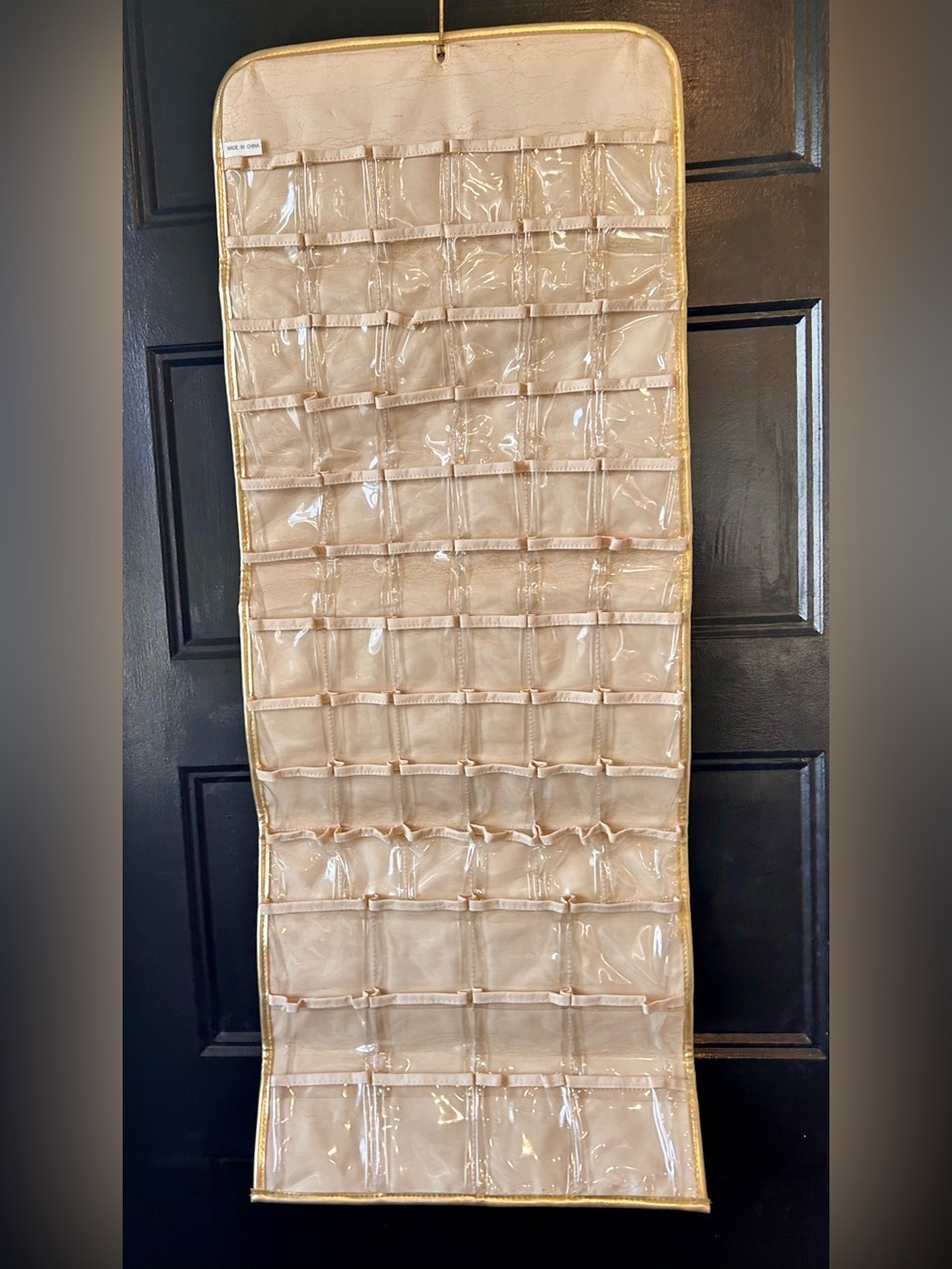 62 Pocket Hanging Jewelry Organizer- Gold